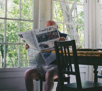 man reading the newspaper