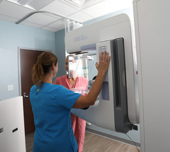 medical imaging equipment, patient, and tech