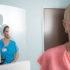 woman receiving a 3D mammogram in North Stafford